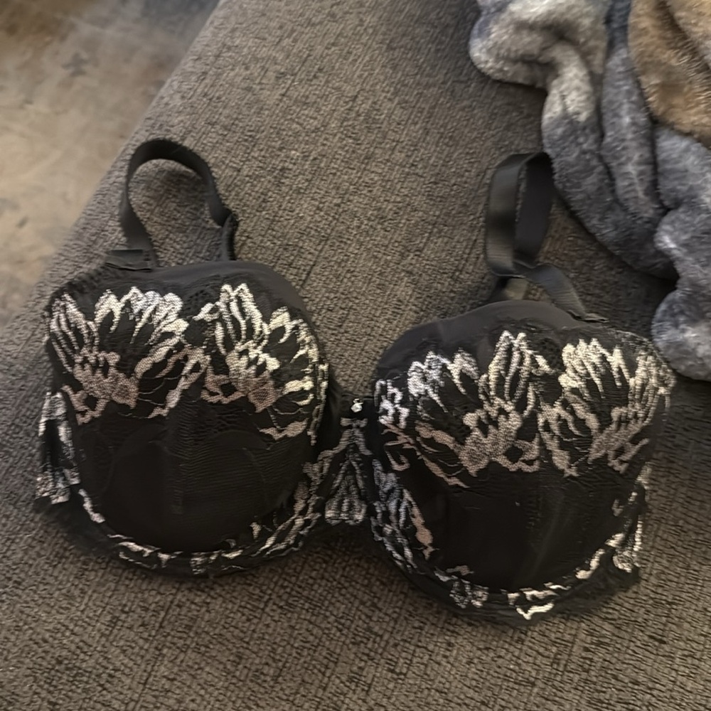 Fantasie Full Cup Bra Size 34G Underwired Side Support Unpadded Black